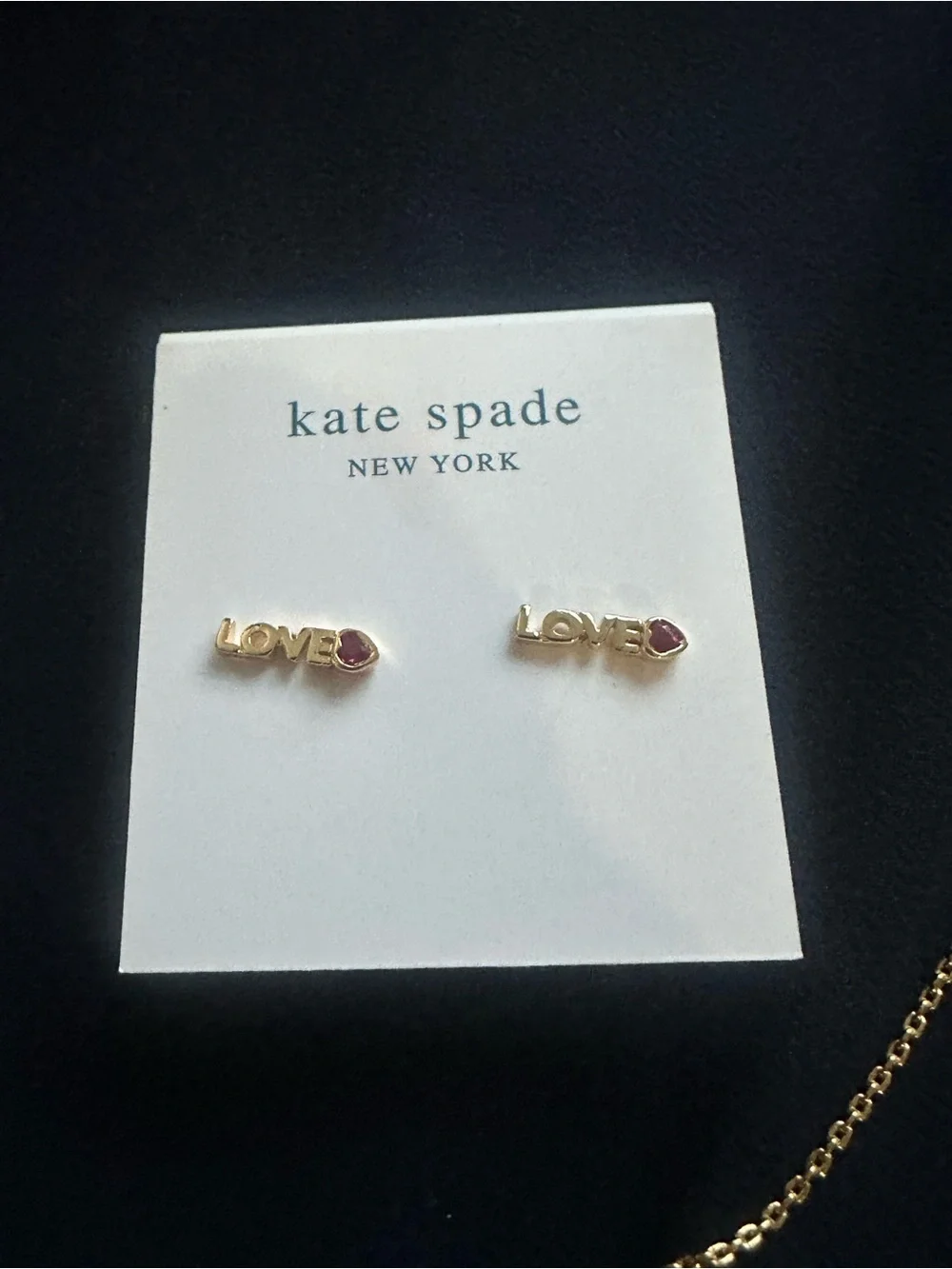 kate spade gold LOVE bracelet and stud earring set - Picture 2 of 8